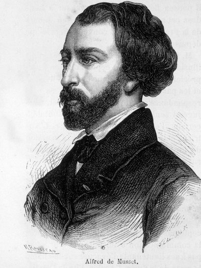 Portret Alfreda de Musseta (1810 - 1857) francuskiego pisarza. autorstwa French School