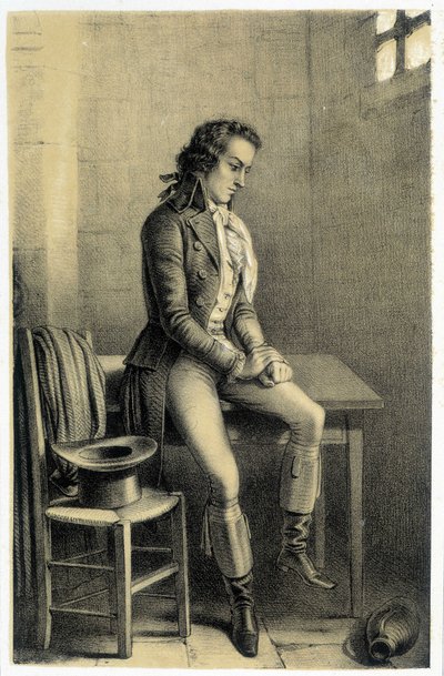 Portret Antoine Barnave (1761-1793), francuskiego rewolucjonisty uwięzionego. - w „Galerie historique de la Revolution Française” ”Albert Maurin, wyd. Paryż 1843 autorstwa French School