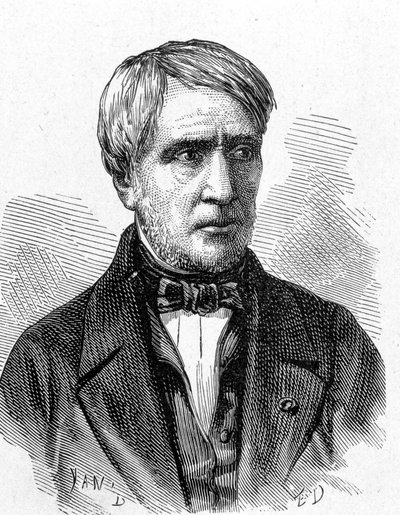 Portret Antoine Cesara Becquerela (1788 - 1878), francuskiego fizyka - w „Albumie nauki”; wybitni uczeni; Wielkie odkrycia”” 1896. autorstwa French School