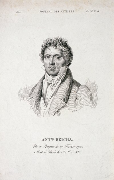 Portret Antoine Reicha (1770-1836) z Journal des Artistes autorstwa French School