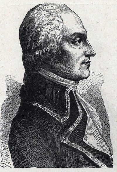 Portret Armanda Louisa de Gontaut Birona wojskowego francais (1747-1793) Rycina z 1889 r. Zbiory prywatne. autorstwa French School