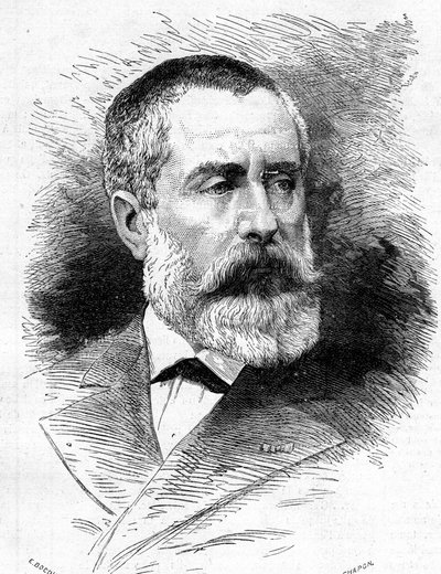 Portret Auguste Emmanuela Vaucorbeila (1821-1884), francuskiego kompozytora i dyrektora Opery Paryskiej. Grawer w „Le Monde Illustré” nr 1165 z 26 lipca 1879 r. autorstwa French School