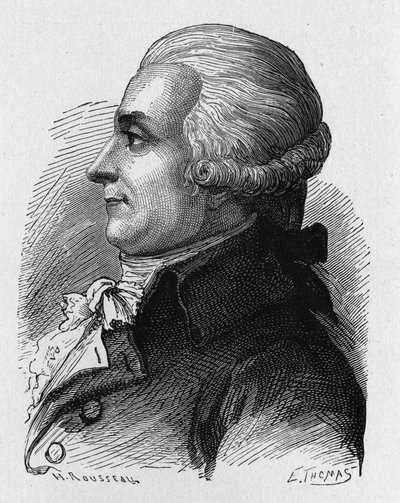 Portret barona Louisa-Bernarda Guytona-Morveau (Louis Bernard Guyton de Morveau) (Guiton) (1737-1816), francuskiego polityka, chemika i rewolucjonisty - w „Album de la Science; wybitni uczeni; Grandes disouvertes””” 1896. autorstwa French School