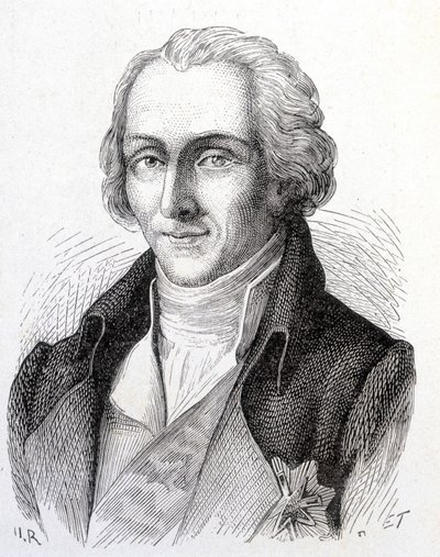 Portret Benjamina de Rumforda, amerykańskiego fizyka (1753 - 1814) - w „Albumie nauki”; wybitni naukowcy; Wielkie odkrycia”” 1896. autorstwa French School