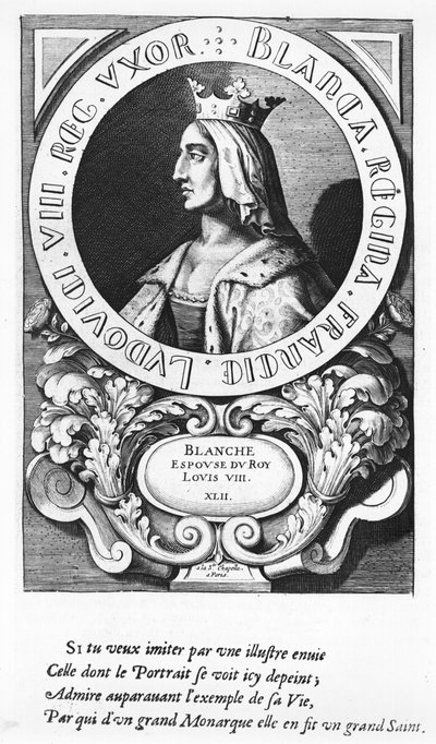 Portret Blanche z Kastylii (1185-1252), 1643 autorstwa French School