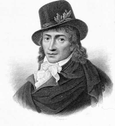 Portret Camille Desmoulins (1760-1794), francuskiego publicysty i polityka. - w „Revolution francaise” Thiersa. 19 wiek autorstwa French School
