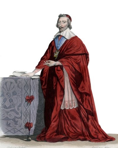 Portret kardynała Richelieu (Armand Jean du Plessis) (1585-1642), francuskiego duchownego, szlachcica i męża stanu. autorstwa French School