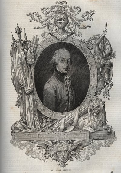 Portret Karola Ludwika Austro-Teschen (Charles Louis of Austria Teschen) (1771-1847) (arcyksiążę Karl von Osterreich) arcyksiążę austriacki, książę cieszyński - arcyksiążę Karol, książę cieszyński - z „Nowej Encyklopedii Narodowej” przez Maurice