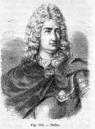 Portret Charlesa François Du Fay (Dufay?) (1698 - 1739), francuskiego chemika i fizyka - w „Histoire de France” Henri Martina autorstwa French School