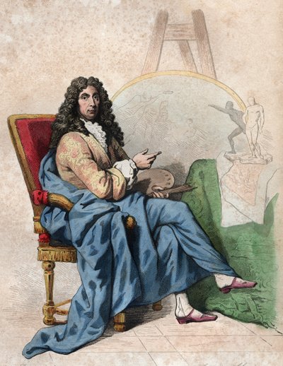 Portret Charlesa Lebruna (Le Brun) (1619-1690), francuskiego malarza i teoretyka sztuki. autorstwa French School