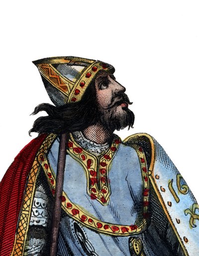 Portret Karola Martela (688-741), frankońskiego przywódcy wojskowego i politycznego. autorstwa French School