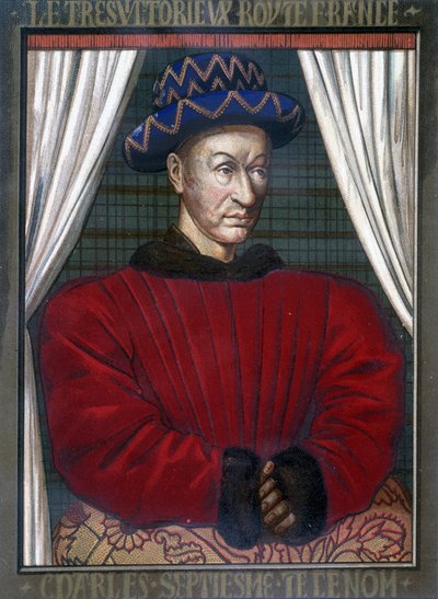 Portret Karola VII (1403 - 1461), króla Francji. autorstwa French School