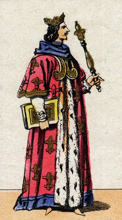 Portret Karola V Mędrca (1338 - 1380), króla Francji. autorstwa French School