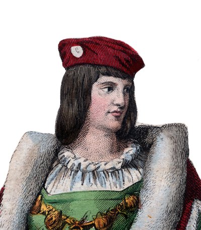 Portret Karola Walezego, księcia Orleanu (1394-1465), francuskiego poety i ojca króla Francji Ludwika XII. autorstwa French School