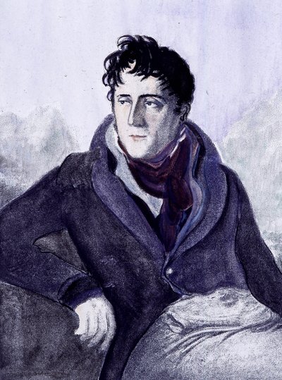 Portret Chateaubrianda. Grawerowanie z XIX wieku. autorstwa French School