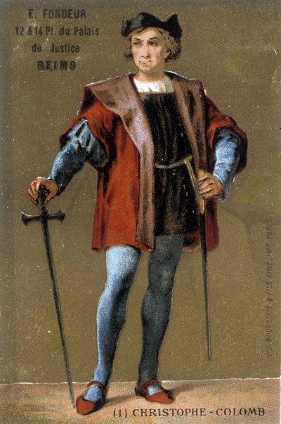 Portret Krzysztofa Kolumba. XIX-wieczna chromolitografia autorstwa French School