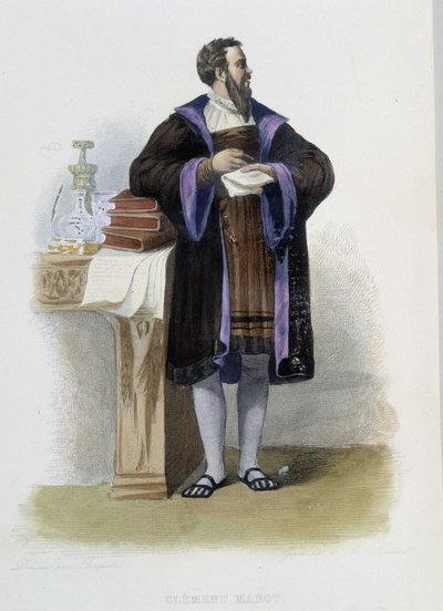 Portret Clementa des Marets dit Marota, francuskiego poety (1496-1544) - w „Le Plutarque francais”, red. Mennechet autorstwa French School