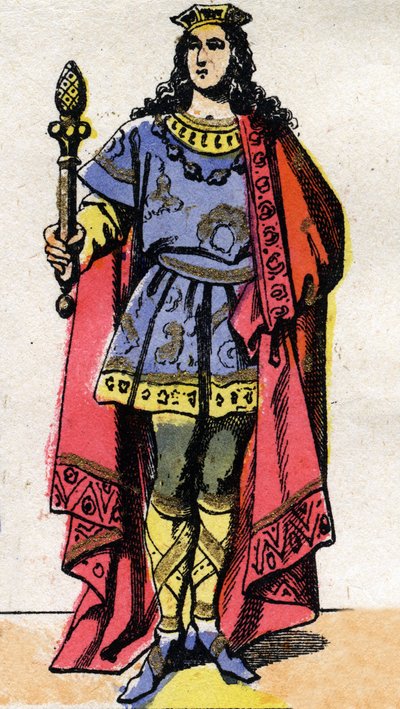 Portret Clotaire (Clothaire) III, króla franków (652-673). autorstwa French School