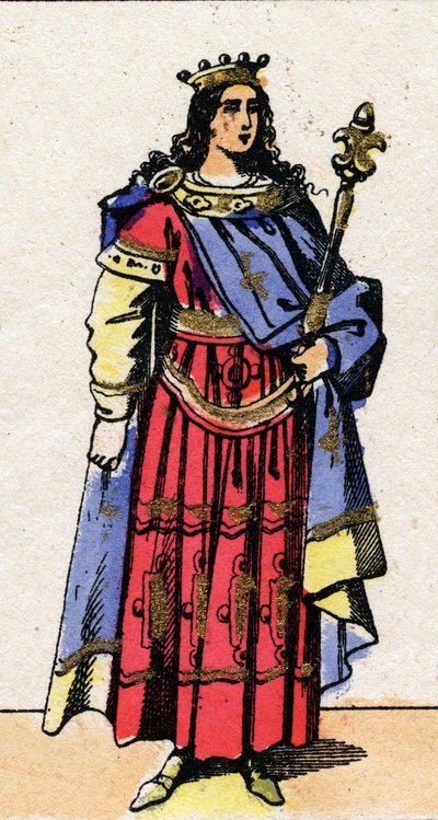 Portret Clovis III, króla franków od 691 do 695. autorstwa French School