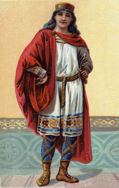 Portret Clovis II, króla franków (v.633-657). autorstwa French School