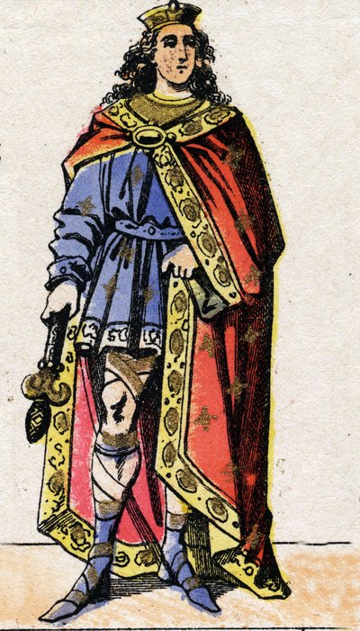 Portret Clovis II, króla franków (v.633-657). autorstwa French School