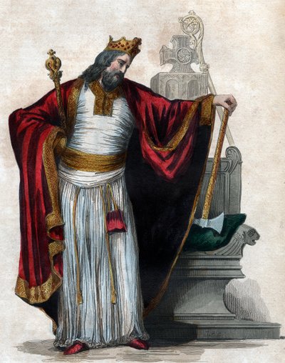 Portret Clovis I (466-511), króla Franków. autorstwa French School