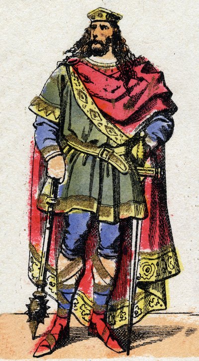 Portret Clovis I (w. 466 - 511), króla Franków. autorstwa French School