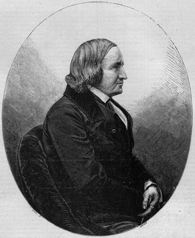 Portret hrabiego Alfreda de Vigny (1797-1863), francuskiego pisarza i poety. Grawer w „Le Monde Illustré” nr 36 z 19 grudnia 1857 r. autorstwa French School