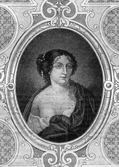 Portret Kunegundy (975-1039), Cesarza Zachodu. Grawer w „Historii papieży-królów-królowych i cesarzy na przestrzeni wieków” autorstwa Maurice Lachatre autorstwa French School