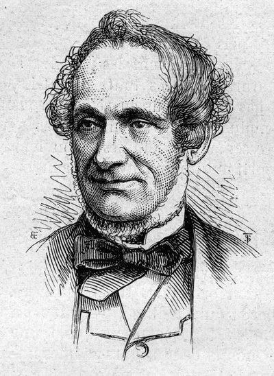 Portret pożądania Nisarda (1806-1888), francuskiego eseisty i akademika. Grawer w „”Le Monde Illustré””n°883 z dnia 14 marca 1874 r. autorstwa French School