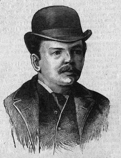 Portret dr Leandera Starra Jamesona (1853-1917), brytyjskiego premiera Kolonii Przylądkowej w Afryce Południowej (Transwal). Grawer w „La gazette du dimanche” z 16 stycznia autorstwa French School