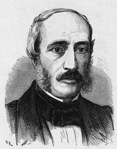 Portret Edmonda Becquerela (1820 - 1891), francuskiego fizyka - w „Album de la Science; wybitni naukowcy; Wielkie odkrycia”” 1896. autorstwa French School