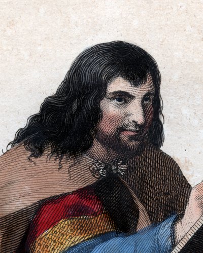 Portret Einharda (Eginhard, Einhart, Einard, Einhard) (775-840), frankońskiego uczonego i dworzanina. autorstwa French School