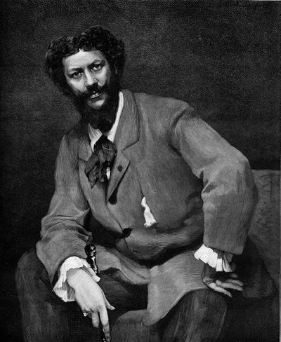 Portret Emile Auguste Carolus Durana (Charles Duran lub Carolus-Duran) (1837-1917), francuskiego malarza. Grawerowanie Valletty w „”The Illustrous World”” nr 1204 z 24 kwietnia 1880 r. autorstwa French School