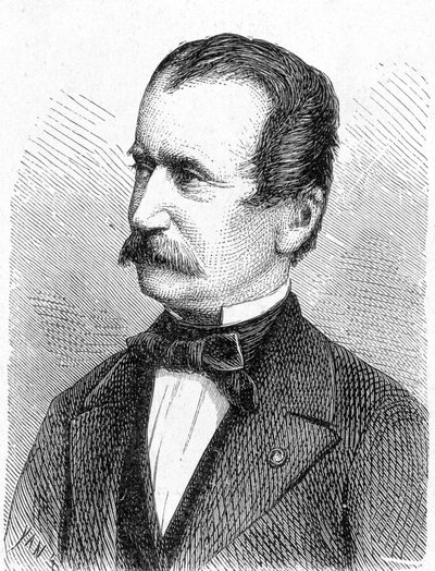 Portret Engertha, austriackiego inżyniera - w „Albumie Nauki”; wybitni naukowcy; Wielkie odkrycia”” 1896. autorstwa French School
