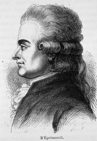 Portret Eprémesnila, francuskiego sędziego i polityka (1746 - 1794) - w "L