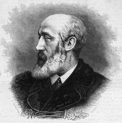 Portret Ernesta Feydeau (1821-1873), francuskiego poety i powieściopisarza. Grawerowanie w „” Świat Ilustrowany”” nr 865 z 8 listopada autorstwa French School