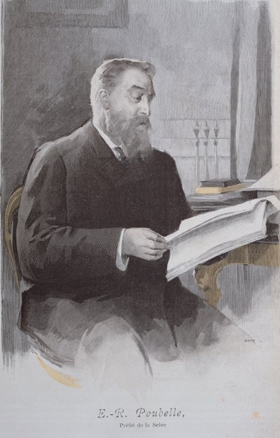 Portret Eugene Poubelle (1831-1907), z La Revue Illustree. 15 czerwca 1893 (kolor grawerunek) autorstwa French School