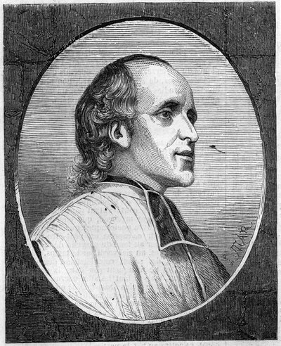 Portret ojca Delacroix de Ravignan (1795-1858), francuskiego jezuity. Grawer w „Le Monde Illustré” nr 47 z dnia 6 marca 1858 r. autorstwa French School