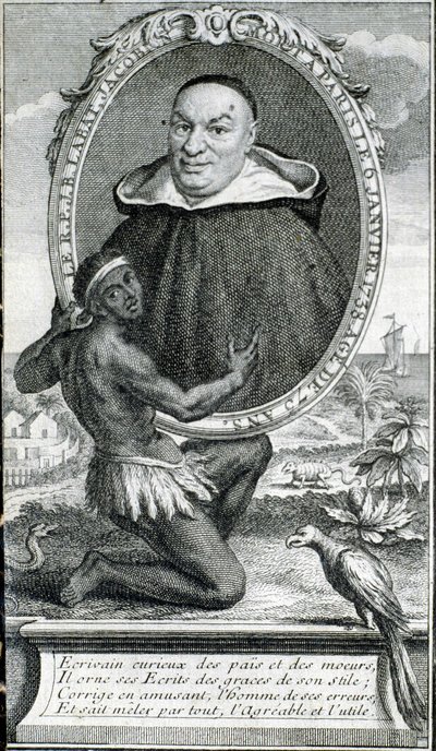 Portret ks. Labata en frontispice - w „Nowej podróży na wyspy Ameryki” ks. Labata, wyd. Cavelier, Paryż autorstwa French School