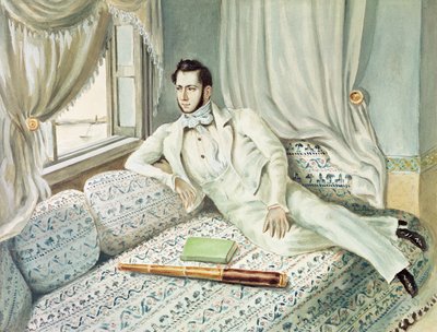 Portret Ferdynanda de Lesseps w czasie jego wicekonsulatu w Aleksandrii, ok. 1832 (wc na papierze) autorstwa French School