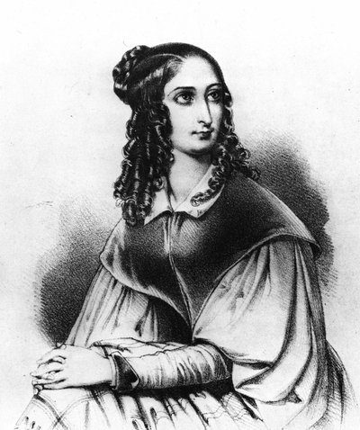 Portret Flory Tristana z 1839 roku, babki Gauguina, zmarłej 14 XI 1845 w Bordeaux - rycina autorstwa French School