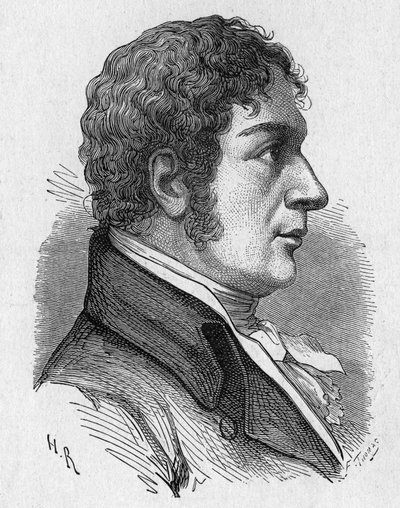 Portret Francois (Francesco) Zambeccari (1756-1812), francuski aeronauta - w „Albumie nauki”; wybitni uczeni; Wielkie odkrycia”” 1896. autorstwa French School