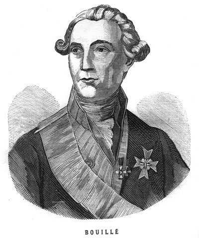 Portret Francois Claude Amour, markiza de Bouille (1739-1800), francuskiego generała. Grawer w „Les Illustrations De L