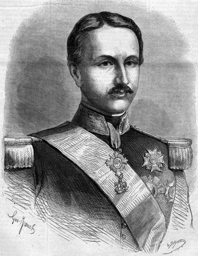 Portret Franciszka II (1836-1894), króla Neapolu. Grawer w „”Le Monde Illustré””n°172 z 28 lipca 1860 r. autorstwa French School