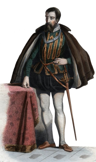 Portret Franciszka I de Lorraine (1519-1563), księcia Guise, księcia Aumale, francuskiego żołnierza i polityka. autorstwa French School