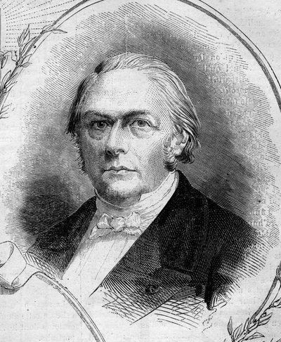 Portret Francois Jules Devinck (1802-1878), francuski przemysłowiec i polityk. Grawer w „”Le Monde Illustré””n°262 z 19 kwietnia 1862 r. autorstwa French School