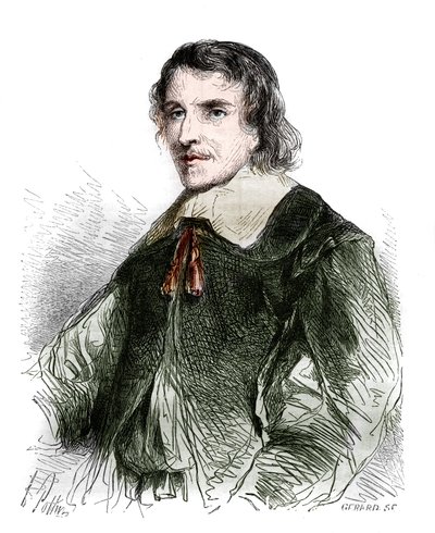 Portret Francois de La Mothe Le Vayer (La-Mothe-Le-Vayer) (1585-1672), francuskiego filozofa. Grawerowanie z 1858 roku. autorstwa French School
