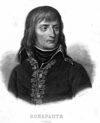 Portret generała Bonaparte - w „Revolution francaise” Thiersa. 19 wiek. autorstwa French School