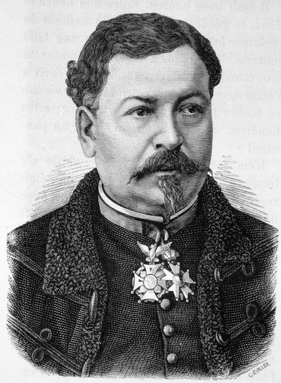 Portret generała Jean Auguste Margueritte (1823 - 1870, zginął w bitwie pod Sedanem), ojciec Paula i Victora Margueritte - w „”L